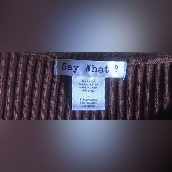 NWOT … SAY WHAT ❓ “Size: L” Cold Sleeved Dress - Picture 3 of 3